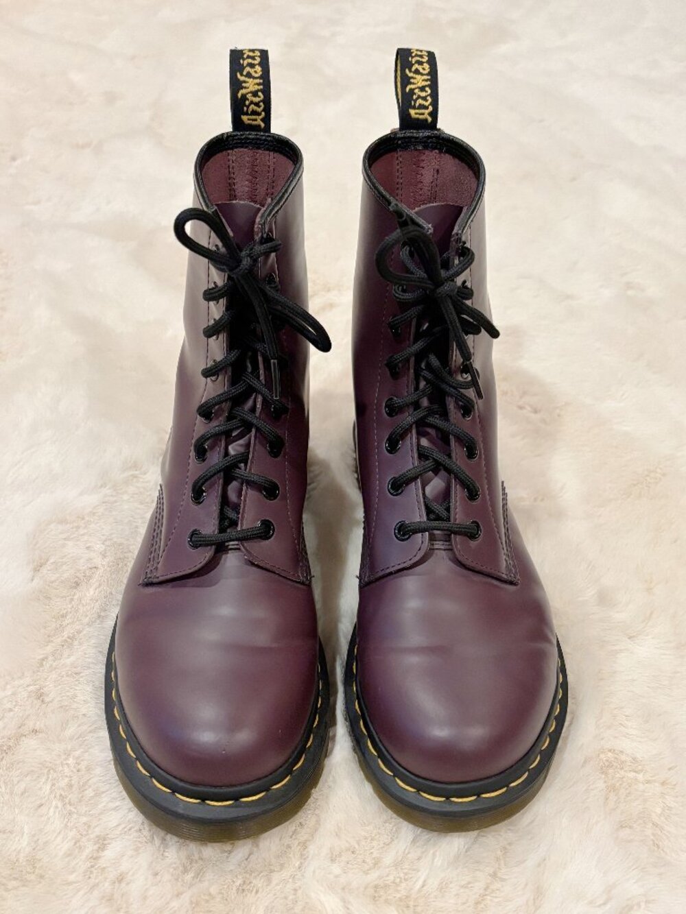 Dr. Doc Martens 1460 W Combat Boots 8 Eyelet Eggplant Purple Size 10